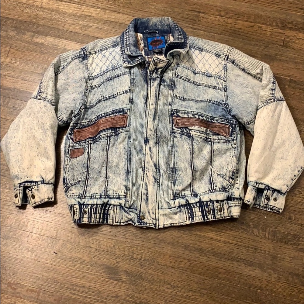 Vintage acid wash denim jacket